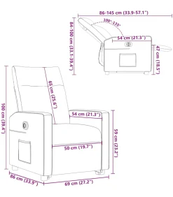 Sta-op-stoel elektrisch verstelbaar stof donkergrijs