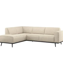 Statement Hoekbank Links - Polyester - Beige Melange