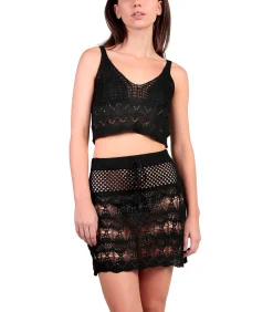 Strand gehaakte top en slip rokje Total Look