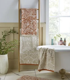 Strawberry Thief Linen-rust Badhanddoek