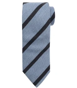 Stropdas Wol Blend Strepen Lichtblauw