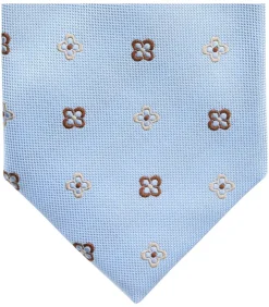 Stropdas Zijde Bloem Blauw