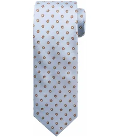 Stropdas Zijde Mini Bloem Blauw