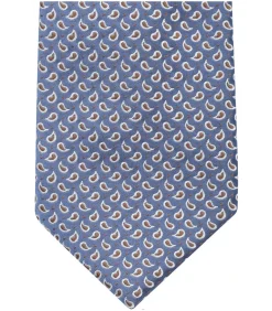 Stropdas Zijde Paisley Donkerblauw