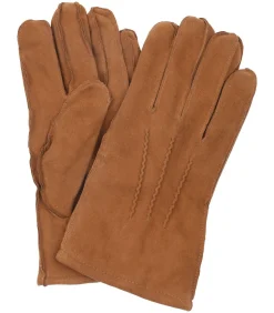 Suede Handschoen Cognac