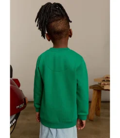 Sweatshirt met pizzalogo en ronde hals