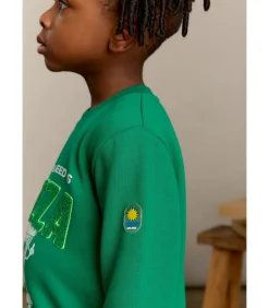 Sweatshirt met pizzalogo en ronde hals