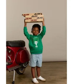 Sweatshirt met pizzalogo en ronde hals