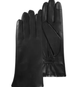 Tactiele leren dameshandschoenen met zwarte voering