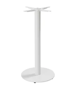 Tafel hoog rond 60 cm witte poot en zwarte marmeren bekleding