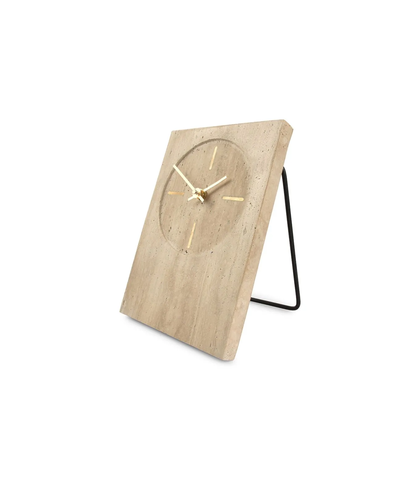 Tafelklok 16xH23,5cm travertijn beige Zone