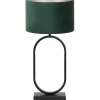 Tafellamp Jamiri/Velours - Zwart/Donkergroen - Ø30x67cm
