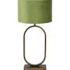 Tafellamp Jamiri/Velours - Ant, Brons/Donkergroen - Ø30x67cm