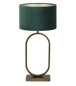 Tafellamp Jamiri/Velours - Ant, Brons/Donkergroen - Ø30x67cm