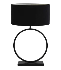 Tafellamp Liva/Velours Ovaal - Zwart/Zwart - Ø21x70,5cm