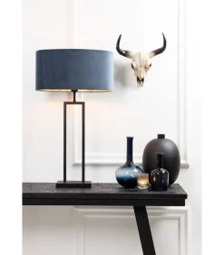 Tafellamp Shiva/Livigno - Zwart/Eiwit - Ø35x84cm