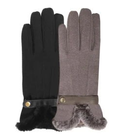 Taupe suède handschoenen voor dames