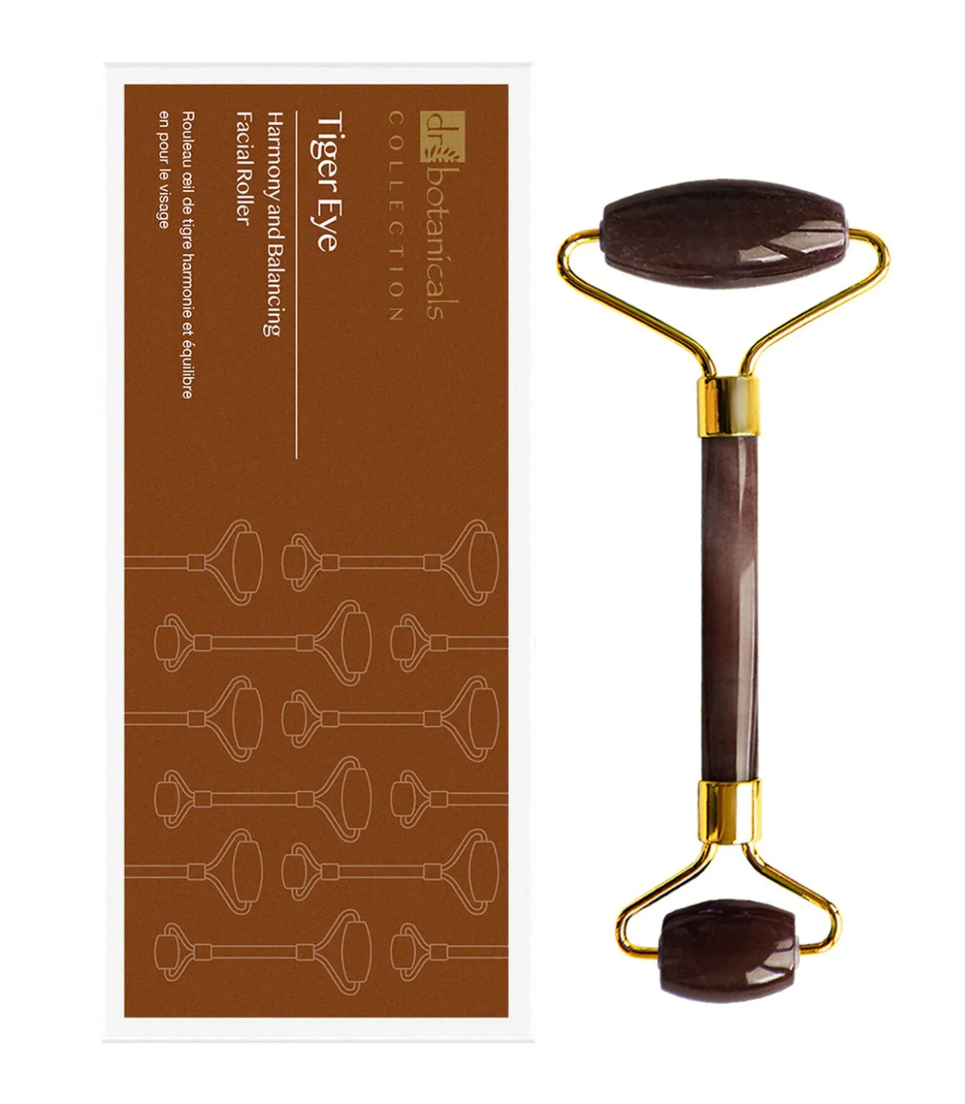 Tiger Eye Harmony and Balancing Gezichtsroller (Gouden Metalen Handvat)