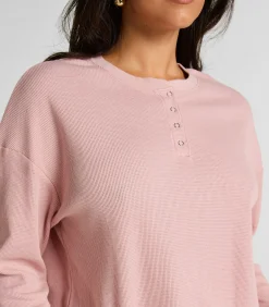 Top van wafelstof Henley