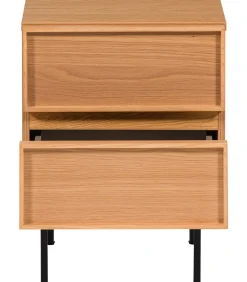 Tours Ladekast/ Nachtkastje 2 Lades Melamine/ MDF - Naturel