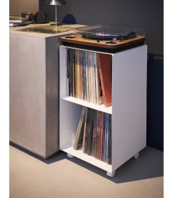 Tower Platenkast 2-laags op wielen - Wit