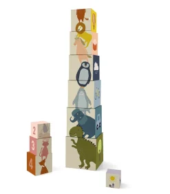 Trixie stapelblokken educatief speelgoed karton dieren kleurrijk