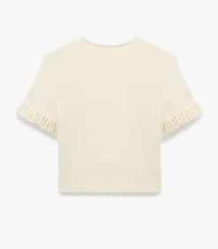 Trui Korte Mouwen Ronde Hals Ruches