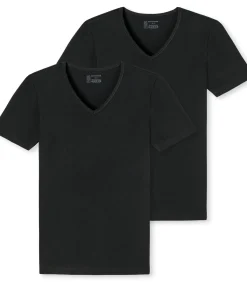 t-shirt v-hals 2 pack 95/5 organic cotton shirts black