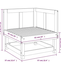 Tuinhoekbank massief grenenhout zwart