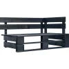 Tuinhoekbank pallet hout zwart