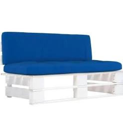 Tuinmiddenbank pallet geïmpregneerd grenenhout wit