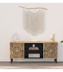 Tv-meubel 105x33x46cm massief mangohout