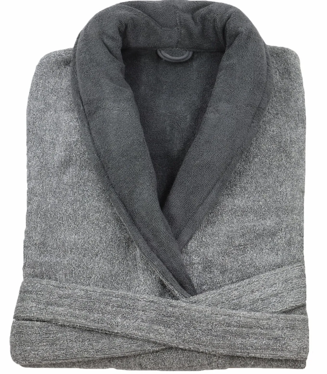 Tweekleurige katoenen badjas voor heren, antracietgrijs xl