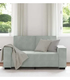 Tweezitsbank 120 cm fluweel lichtgrijs