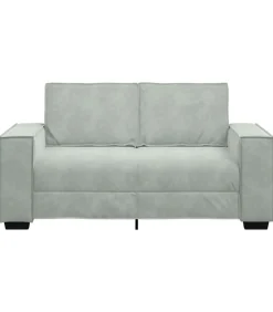 Tweezitsbank 120 cm fluweel lichtgrijs