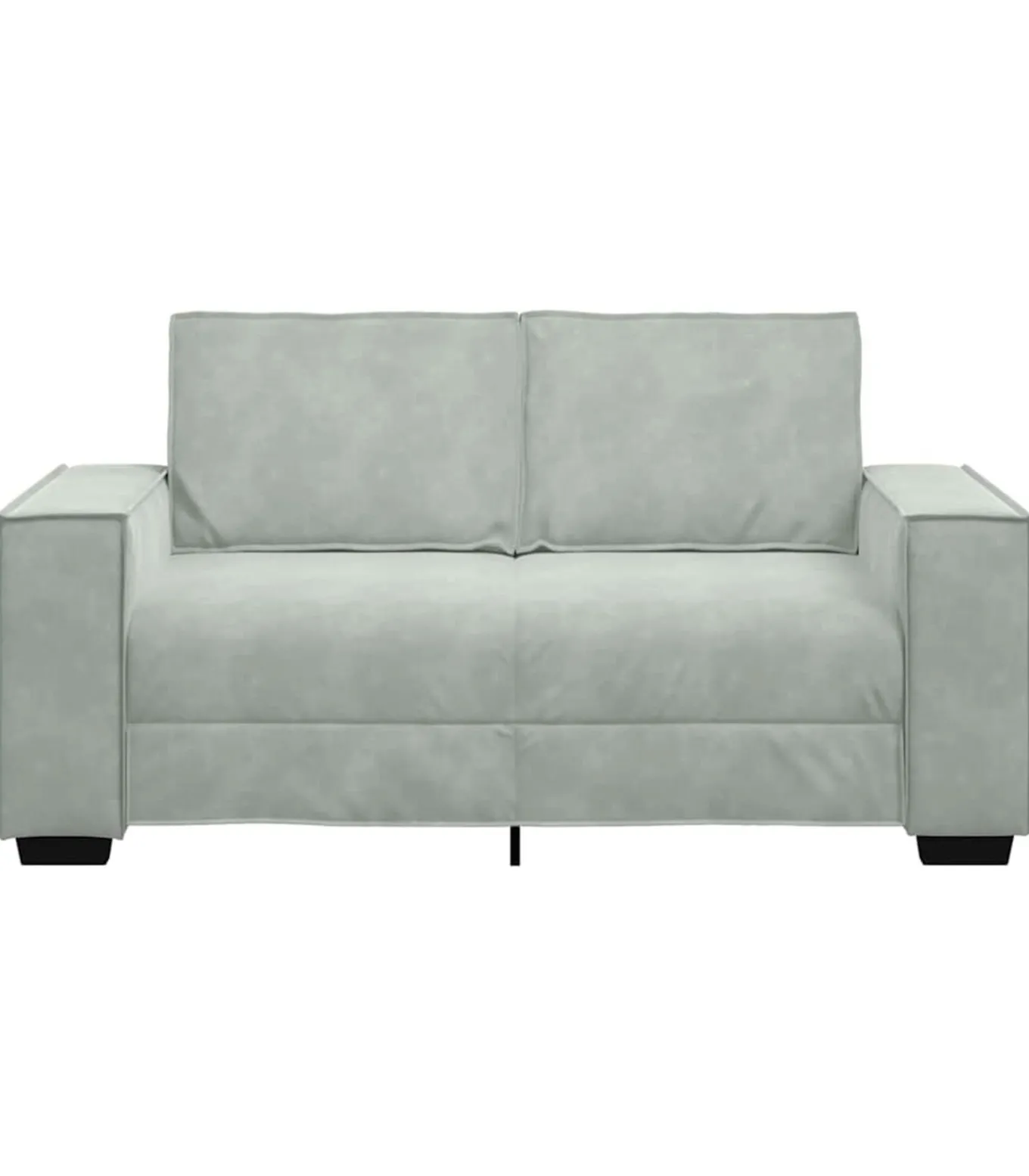 Tweezitsbank 120 cm fluweel lichtgrijs