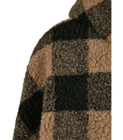 Urban Classics oversized hooded check sherpa