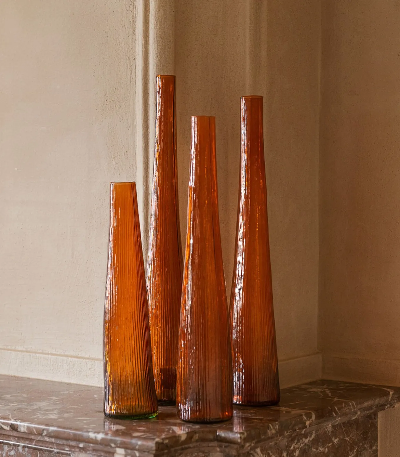 Vaas 9xH59cm orange Twig