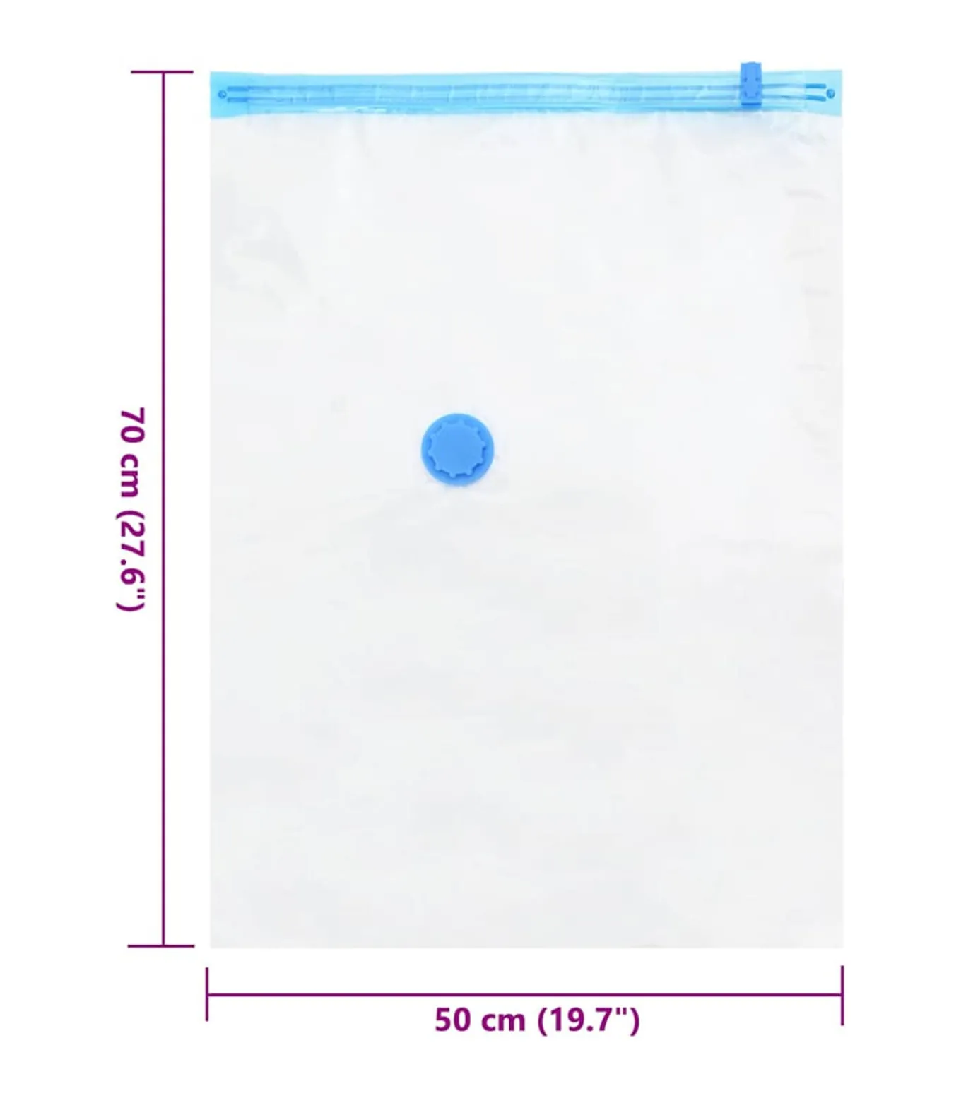 Vacuüm opbergzakken 20 pcs Transparant en blauw 70 x 50 cm