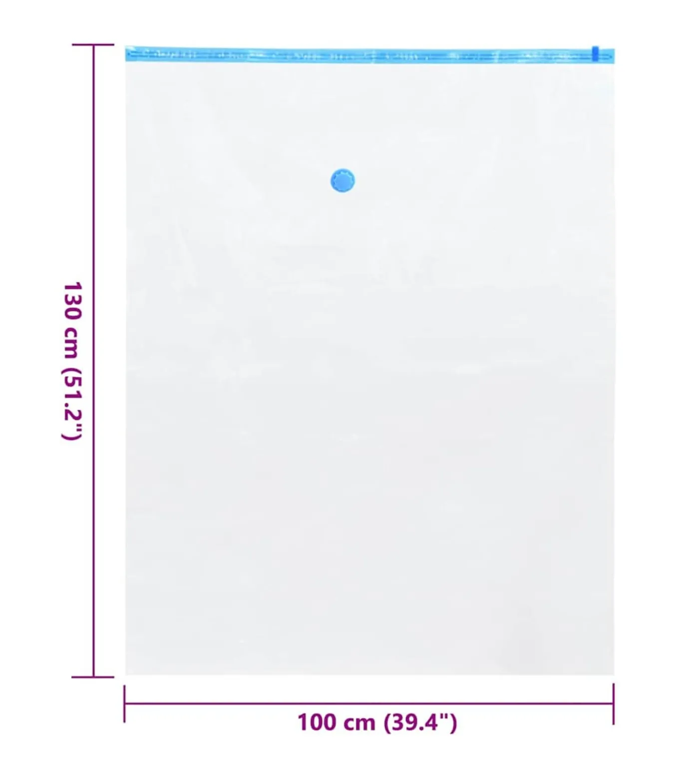 Vacuüm opbergzakken 20 pcs Transparant en blauw 130 x 100 cm