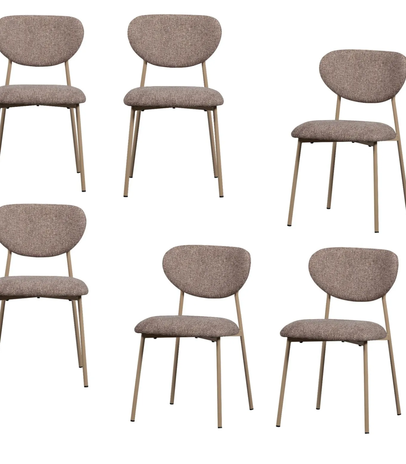 Valor Eetkamerstoelen - Polyester - Zand- Set van 6