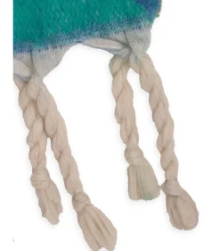 Veelkleurige driehoeksjaal met franje