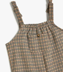 Vierkante kraag Ruches Gedetailleerd Jumpsuit