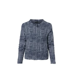 Vivian Print Jacket Navy / Wit