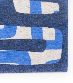 Vlak geweven woonkamer- en slaapkamerkleed BLUE LINES