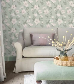 Vliesbehang Fleurir Smoke Green | Zacht