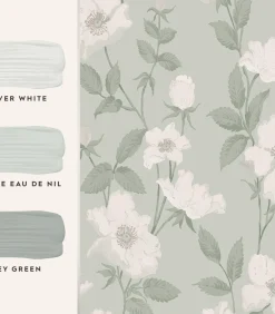 Vliesbehang Fleurir Smoke Green | Zacht