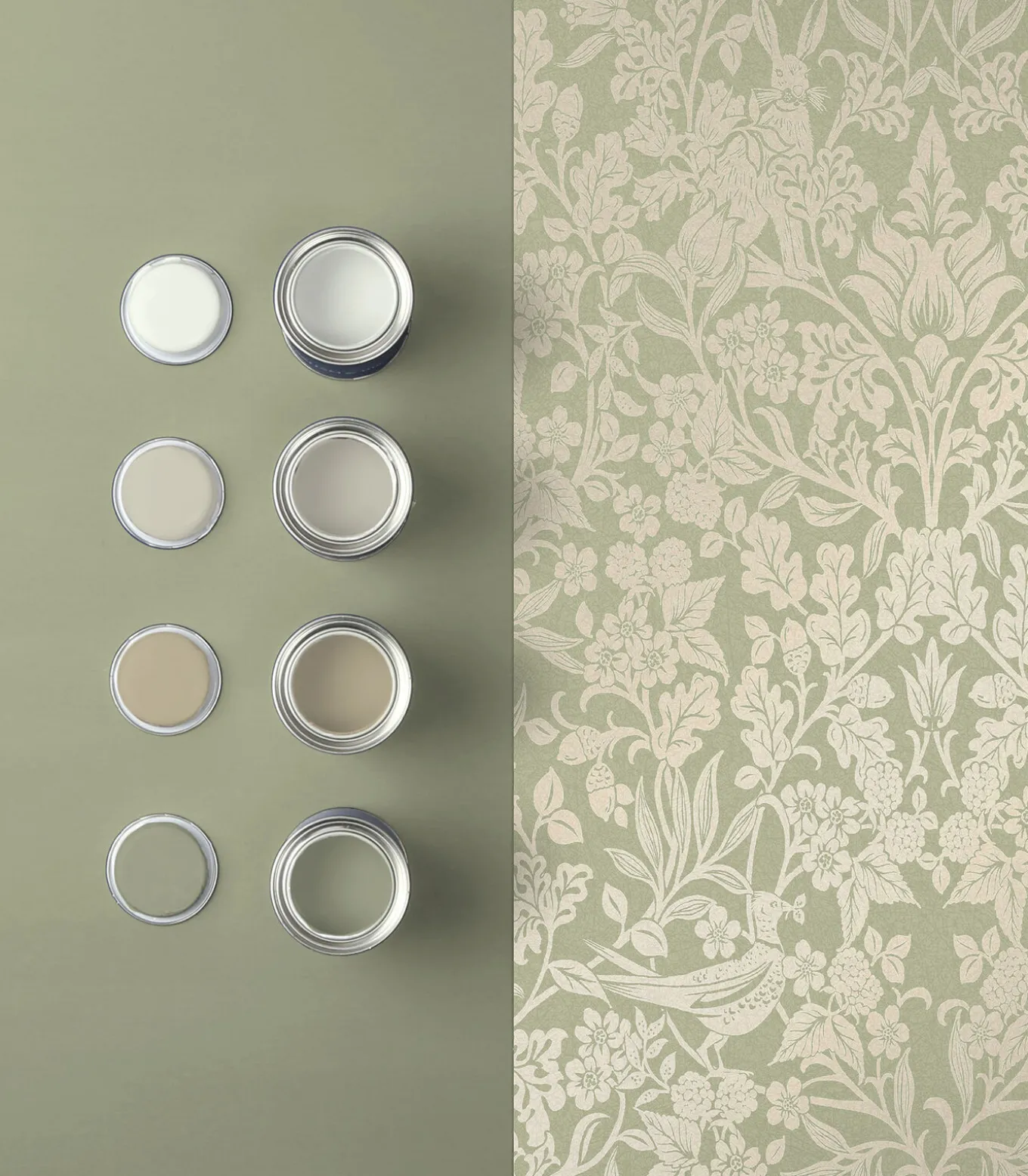 Vliesbehang Hartley Damask Sage