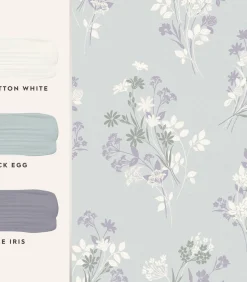 Vliesbehang Igerna Pale Duck Egg Blue|