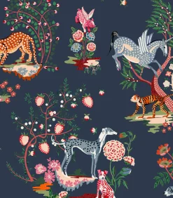 Vliesbehang Painted Kingdom Navy